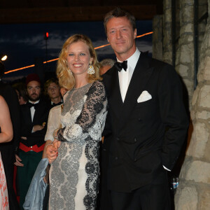 Eva Herzigova et son mari Gregorio Marsiaj - Soirée de mariage de Pierre Casiraghi et Beatrice Borromeo au château Rocca Angera (château appartenant à la famille Borromeo) à Angera sur les Iles Borromées, sur le Lac Majeur, le 1er août 2015.
