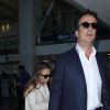 Olivier Sarkozy et sa femme Mary-Kate Olsen arrivent à l'aéroport LAX de Los Angeles le 1er avril 2016.