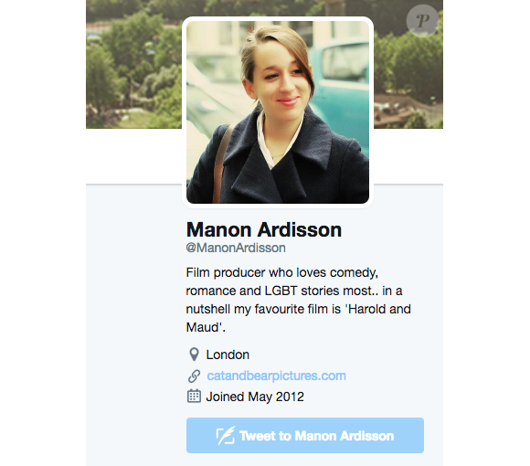 Capture du profil de Manon Ardisson sur Twitter.