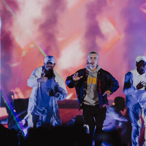 Justin Bieber en concert lors de sa tournée "Purpose Tour" à Sudney, Australie, le 15 mars 2017.