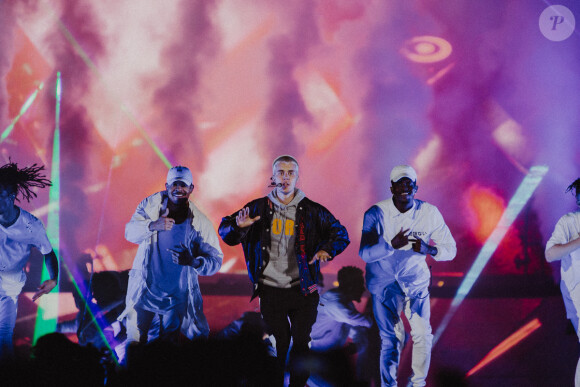 Justin Bieber en concert lors de sa tournée "Purpose Tour" à Sudney, Australie, le 15 mars 2017.