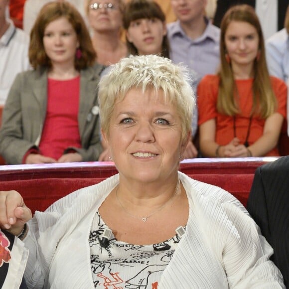 Mimie Mathy avec son mari Benoist Gerard - Enregistrement de l'emission "Vivement Dimanche" a Paris le 2 octobre 2013.