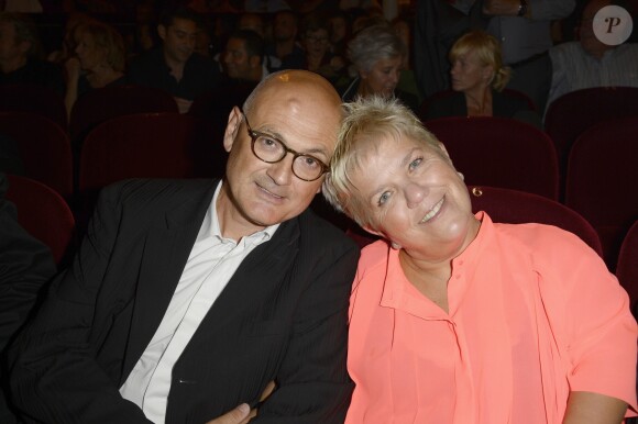 Mimie Mathy et son mari Benoist Gérard - Générale du spectacle de Muriel Robin "Robin Revient Tsoin Tsoin" au Théâtre de la porte Saint-Martin à Paris, le 23 septembre 2013