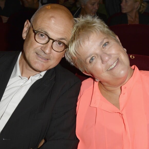 Mimie Mathy et son mari Benoist Gérard - Générale du spectacle de Muriel Robin "Robin Revient Tsoin Tsoin" au Théâtre de la porte Saint-Martin à Paris, le 23 septembre 2013