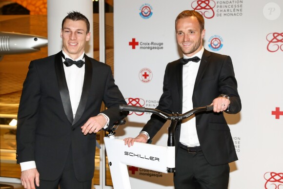 Kevin Crovetto et Valère Germain - Dîner de gala "Riviera Water Bike Challenge" au Yacht Club de Monaco le 24 mars 2017. Le "Riviera Water Bike Challenge", la première course relais sur l'eau en son genre, se déroulera le 4 juin 2017. © Olivier Huitel / Pool restreint Monaco / Bestimage