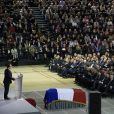 François Hollande et de nombreux membres du gouvernement ont participé à un hommage républicain à Henri Emmanuelli à Mont-de-Marsan le 25 mars 2017.
