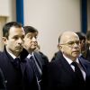 Benoît Hamon et Bernard Cazeneuve - F. Hollande et de nombreux membres du gouvernement ont participé à un hommage républicain à Henri Emmanuelli à Mont-de-Marsan le 25 mars 2017.