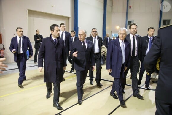Benoît Hamon, Bernard Cazeneuve, Claude Bartolone et Matthias Fekl - F. Hollande et de nombreux membres du gouvernement ont participé à un hommage républicain à Henri Emmanuelli à Mont-de-Marsan le 25 mars 2017.