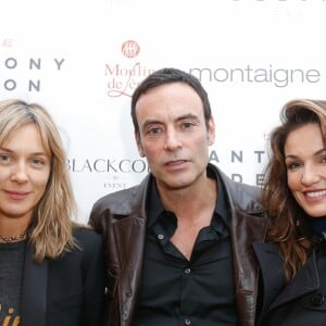 Exclusif - Cecilia Bonstrom (Directrice Artistique de Zadig & Voltaire), Anthony Delon et Nadia Farès - Lancement de la marque de vêtements de cuir "Anthony Delon 1985" chez Montaigne Market à Paris. Le 7 mars 2017 © Philippe Doignon / Bestimage