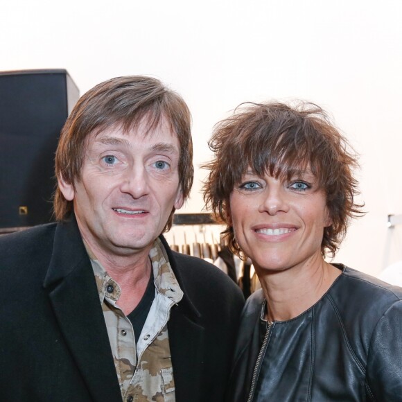 Exclusif - Pierre Palmade et Anne Le Nen - Lancement de la marque de vêtements de cuir "Anthony Delon 1985" chez Montaigne Market à Paris. Le 7 mars 2017 © Philippe Doignon / Bestimage