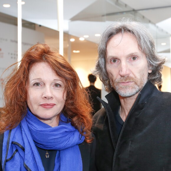 Exclusif - Franck Mancuso et sa femme Agnès Blanchot - Lancement de la marque de vêtements de cuir "Anthony Delon 1985" chez Montaigne Market à Paris. Le 7 mars 2017 © Philippe Doignon / Bestimage