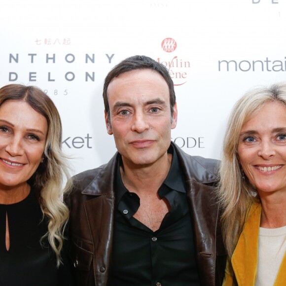 Exclusif - Prix Spécial - No Web No Blog - Liliane Jossua (directrice du Montaigne Market), Anthony Delon, Marie Poniatowski - Lancement de la marque de vêtements de cuir "Anthony Delon 1985" chez Montaigne Market à Paris. Le 7 mars 2017 © Philippe Doignon / Bestimage