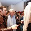 Exclusif - Alain Delon et son fils Anthony Delon - Lancement de la marque de vêtements de cuir "Anthony Delon 1985" chez Montaigne Market à Paris. Le 7 mars 2017 © Philippe Doignon /