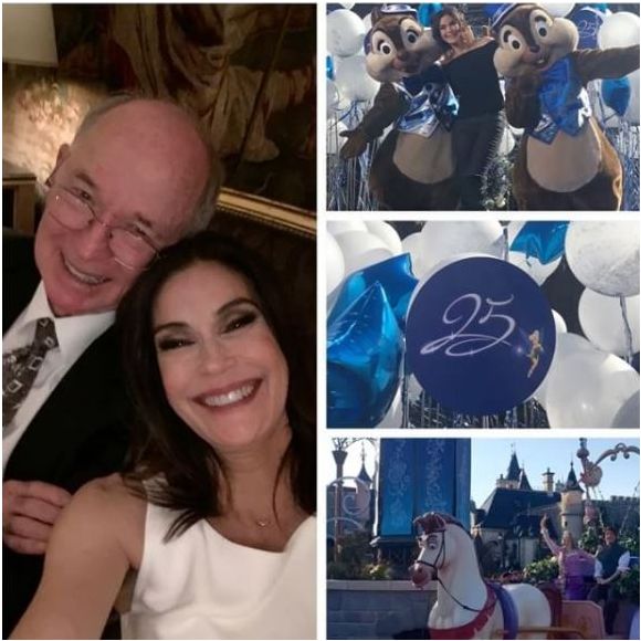 Teri Hatcher et son père aux 25 ans de Disneyland Paris. Instagram, mars 2017.
