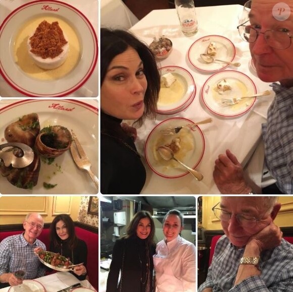 Teri Hatcher et son père Owen ont diné chez Allard, à Paris. Instagram, mars 2017.