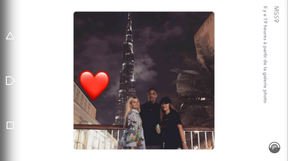 Mélanie Da Cruz à Dubaï avec Anthony Martial et une amie, mars 2017, Snapchat