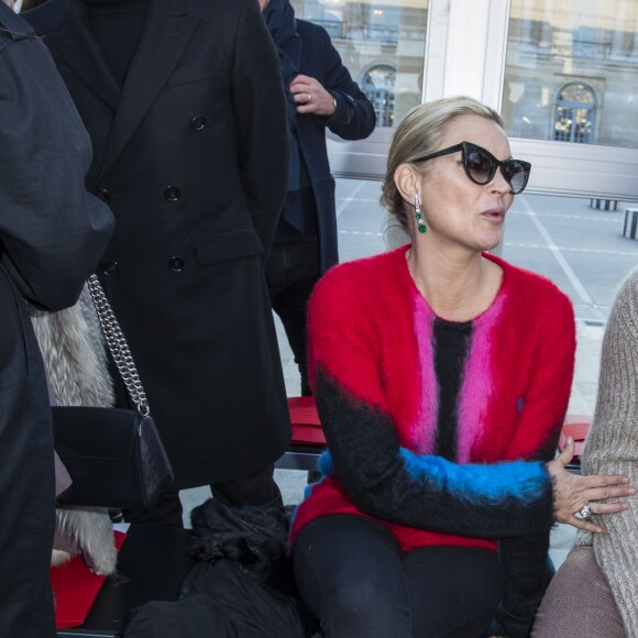 Kate Moss et David Beckham - Front raw du défilé de mode "Louis Vuitton" homme collection Automne/Hiver 2017-2018 dans les jardins du Palais Royal à Paris le 19 janvier 2017. © Olivier Borde / Bestimage
