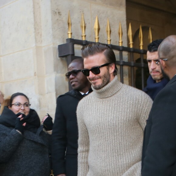 David Beckham à la sortie du défilé de mode "Louis Vuitton" homme collection Automne/Hiver 2017-2018 à Paris le 19 janvier 2017. © CVS / Veeren / Bestimage