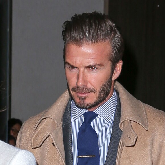 Victoria et David Beckham à la sortie de leur hôtel à New York, le 8 février 2016.