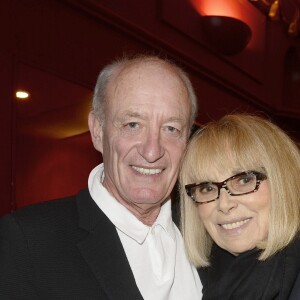 Exclusif - Mireille Darc et son mari Pascal Desprez à la générale de la pièce "A torts et à raison" au théâtre Hébertot à Paris le 25 janvier 2016. © Coadic Guirec/Bestimage