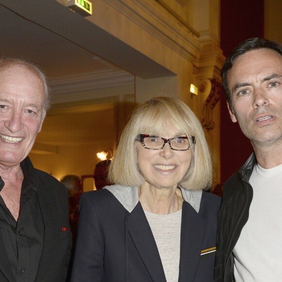 Pascal Desprez avec sa femme Mireille Darc et Anthony Delon - Générale de la pièce "Open Space" au théâtre de Paris le 11 mai 2015.