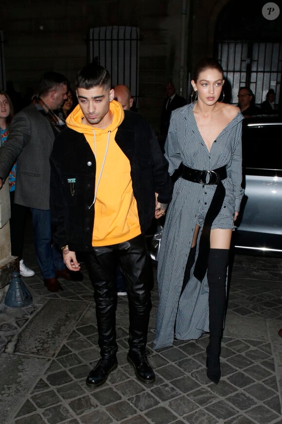 Gigi Hadid et Zayn Malik à Paris le 3 mars 2017.