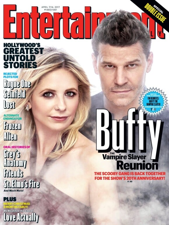 Sarah Michelle Gellar et David Boreanaz réunis pour les 20 ans de "Buffy contre les vampires" (mars 2017).