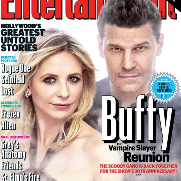 Sarah Michelle Gellar et David Boreanaz réunis pour les 20 ans de "Buffy contre les vampires" (mars 2017).