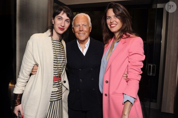 Marta Ferri, Giorgio Armani, Ilaria Tronchetti Provera - Ouverture de la nouvelle boutique Armani/Casa en marge du Salon International du Meuble de Milan, le 3 avril 2017.