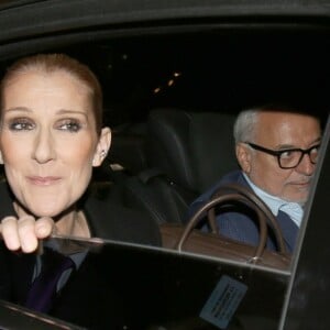 Exclusif - Céline Dion quitte les enregistrements des émissions " M6 Music Show 100% tube 2016 " et " Le Grand Show " dans les studios de la Plaine Saint-Denis le 15 juin 2016. Elle est assise dans la voiture à coté d'Aldo Giampolo.