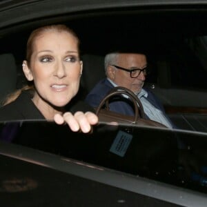 Exclusif - Céline Dion quitte les enregistrements des émissions " M6 Music Show 100% tube 2016 " et " Le Grand Show " dans les studios de la Plaine Saint-Denis le 15 juin 2016. Elle est assise dans la voiture à coté d'Aldo Giampolo.