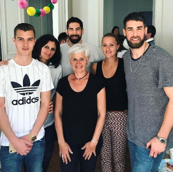 La joueuse de tennis et amie des frères Karabatic Kristina Mladenovic invitée au premier anniversaire d'Alek, le 9 avril 2017.