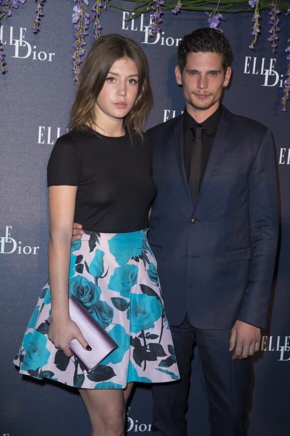 Adèle Exarchopoulos et son compagnon Jérémie Laheurte - Photocall de la soirée "Dior et Elle magazine" à l'occasion du 67ème festival du film de Cannes à Cannes le 18 mai 2014. N