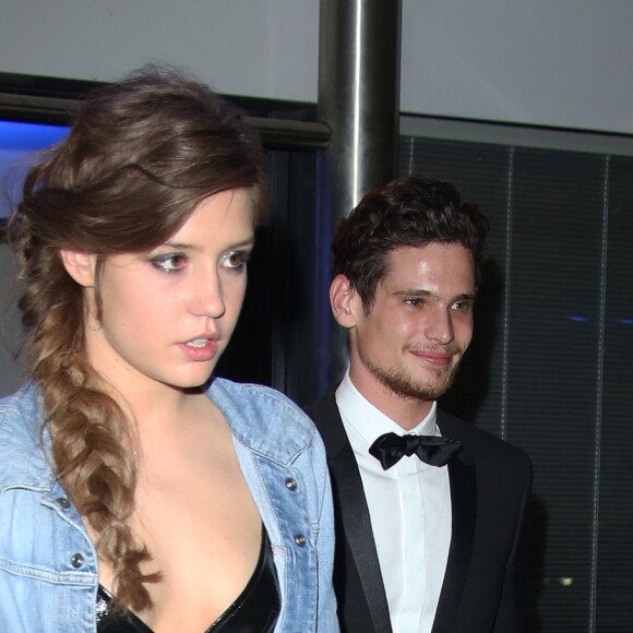 Adèle Exarchopoulos et son compagnon Jérémie Laheurte - People à la sortie du Palais des Festivals après la 67ème cérémonie du festival du film de Cannes, le 14 mai 2014. People leaving the Palais des Festivals after the opening ceremony of the 67 th Cannes Film festival in Cannes, on May 14th 2014.14/05/2014 - Cannes
