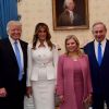 Donald Trump avec sa femme Melania Trump et Benyamin Netanyahou et sa femme Sara - Le premier ministre israélien Benyamin Netanyahou rencontre le président américain Donald Trump à la Maison Blanche, Washington le 15 février 2017.