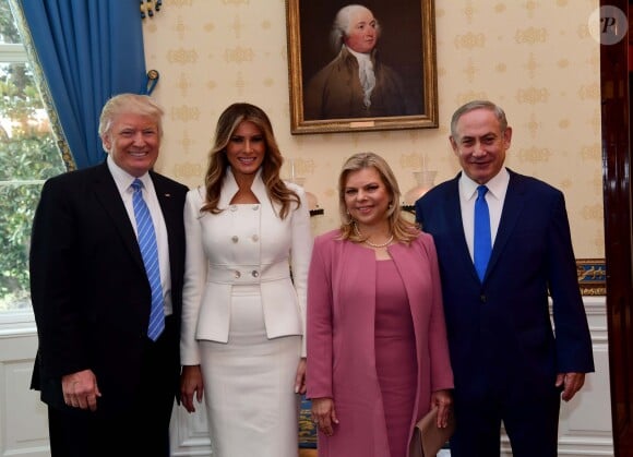 Donald Trump avec sa femme Melania Trump et Benyamin Netanyahou et sa femme Sara - Le premier ministre israélien Benyamin Netanyahou rencontre le président américain Donald Trump à la Maison Blanche, Washington le 15 février 2017.