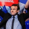 Emmanuel Macron, candidat à l'élection présidentielle pour son mouvement "En Marche! en meeting au zénith de Pau, France, le 12 avril 2017. © Thibaud Moritz/Bestimage