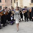 Le roi Felipe VI et la reine Letizia d'Espagne présidaient à la cérémonie du prix Cervantes à l'université d'Alcala de Henares, le 20 avril 2017.