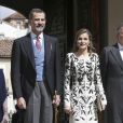 Le roi Felipe VI et la reine Letizia d'Espagne présidaient à la cérémonie du prix Cervantes à l'université d'Alcala de Henares, le 20 avril 2017.