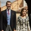 Le roi Felipe VI et la reine Letizia d'Espagne lors de la cérémonie du prix Cervantes à l'université d'Alcala de Henares, Espagne, le 20 avril 2017. © Jack Abuin/Zuma Press/Bestimage