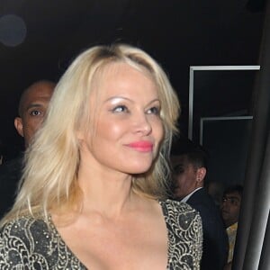 Exclusif - Pamela Anderson à la soirée Just Cavalli à Milan en Italie, le 9 avril 2017.