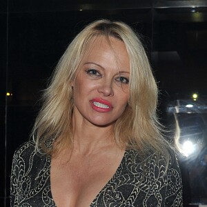 Exclusif - Pamela Anderson à la soirée Just Cavalli à Milan en Italie, le 9 avril 2017.