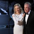 Warren Beatty et Faye Dunaway - Intérieur - Erreur monumentale aux Oscars: le mauvais gagnant annoncé au Hollywood &amp; Highland Center à Hollywood, le 26 février 2017