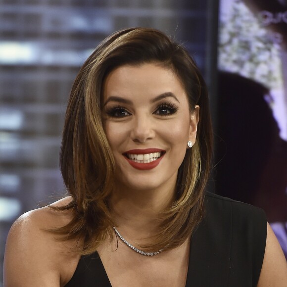 Eva Longoria sur un plateau de télévision à Madrid, le 3 avril 2017