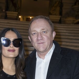 Salma Hayek et son mari François-Henri Pinault au photocall du défilé de mode prêt-à-porter automne-hiver 2017/2018 "Stella McCartney" à l'Opéra Garnier à Paris le 6 mars 2017.