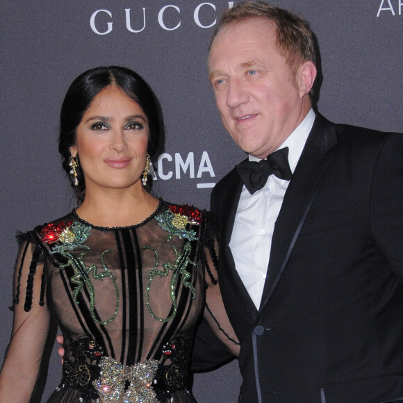 Salma Hayek et son mari Francois-Henri Pinault au gala LACMA Art + Film à Los Angeles, le 29 octobre 2016