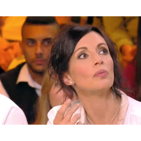 Gilles Verdez et Géraldine Maillet critiquent Julien Castaldi dans "Touche pas à mon poste" sur C8. Le 26 avril 2017.