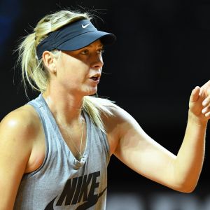 Maria Sharapova à l'entraînement à Stuttgart le 26 avril 2017.