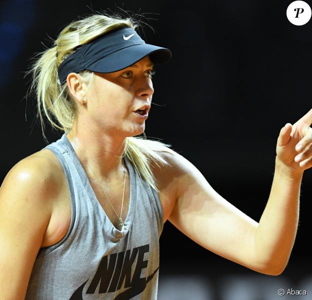 Maria Sharapova à l'entraînement à Stuttgart le 26 avril 2017.