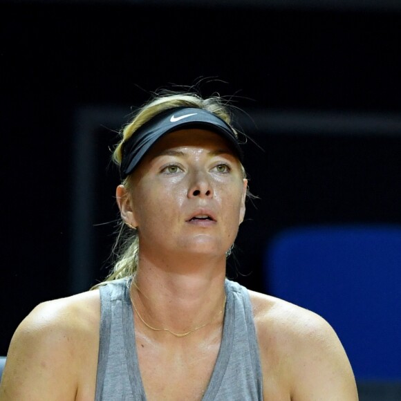 Maria Sharapova à l'entraînement à Stuttgart le 26 avril 2017.